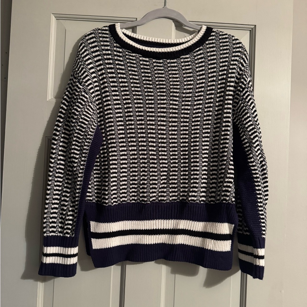 Current/Elliott Navy and White and black Striped Sweater